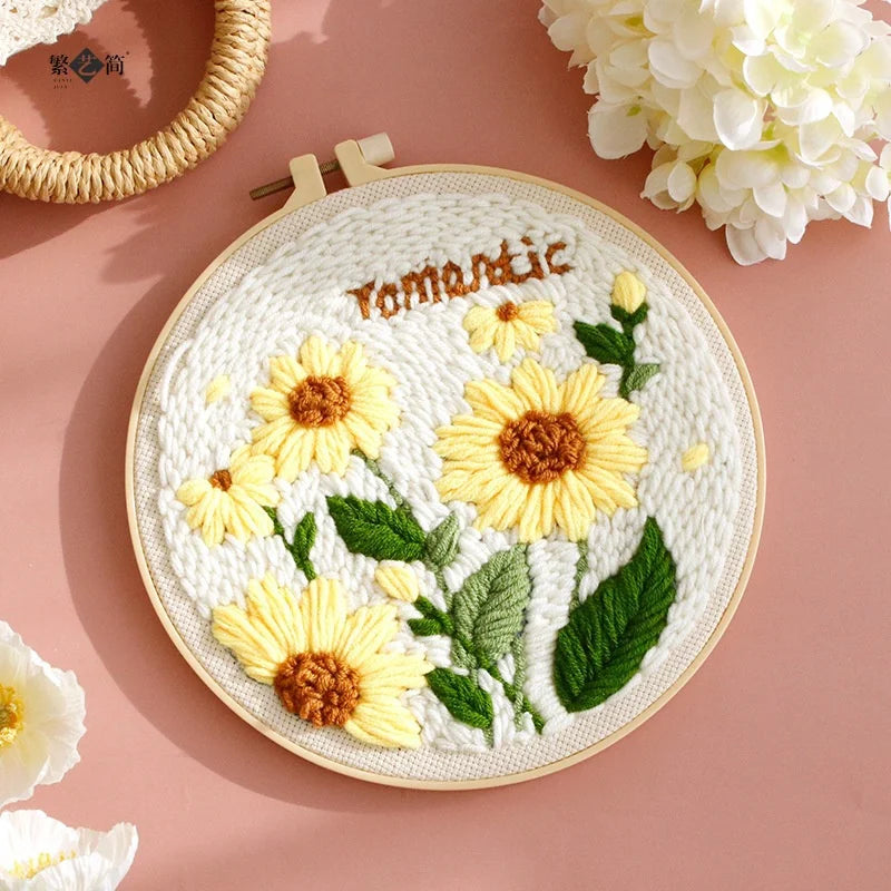 Kit Punch Needle Girasole – Ricamo DIY per Principianti