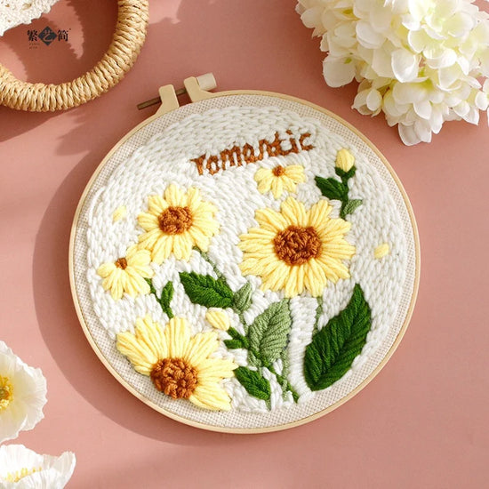 Kit Punch Needle Girasole – Ricamo DIY per Principianti