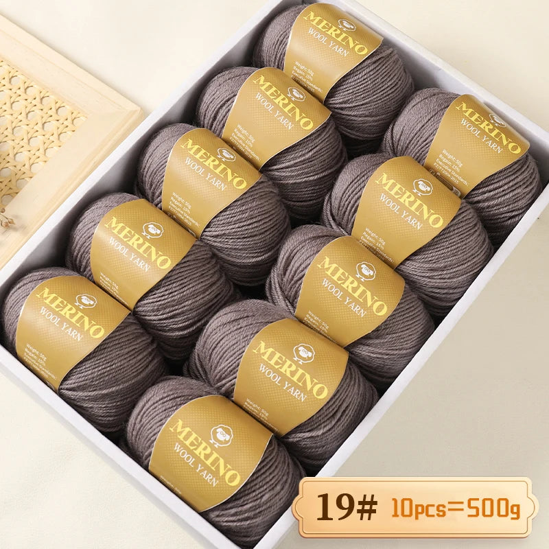 Set 500 g Filato Lana Medio-Spesso – 10 Gomitoli per Maglieria e Uncinetto