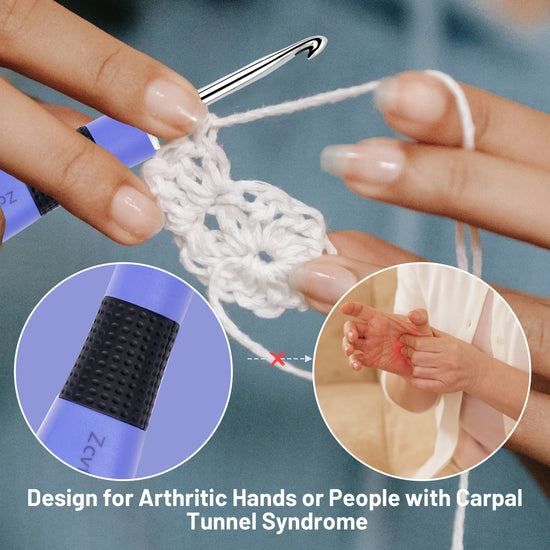 Set Uncinetti Luminosi 12 pezzi con Contatore e Punte Intercambiabili – Kit Crochet Ergonomico per Principianti