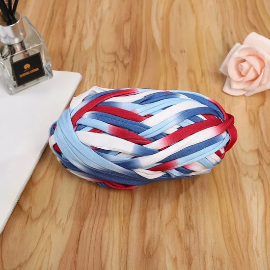 Fettuccia di Cotone Multicolor 100 g – Filo T-Shirt per Crochet, Maglia e Borse Handmade