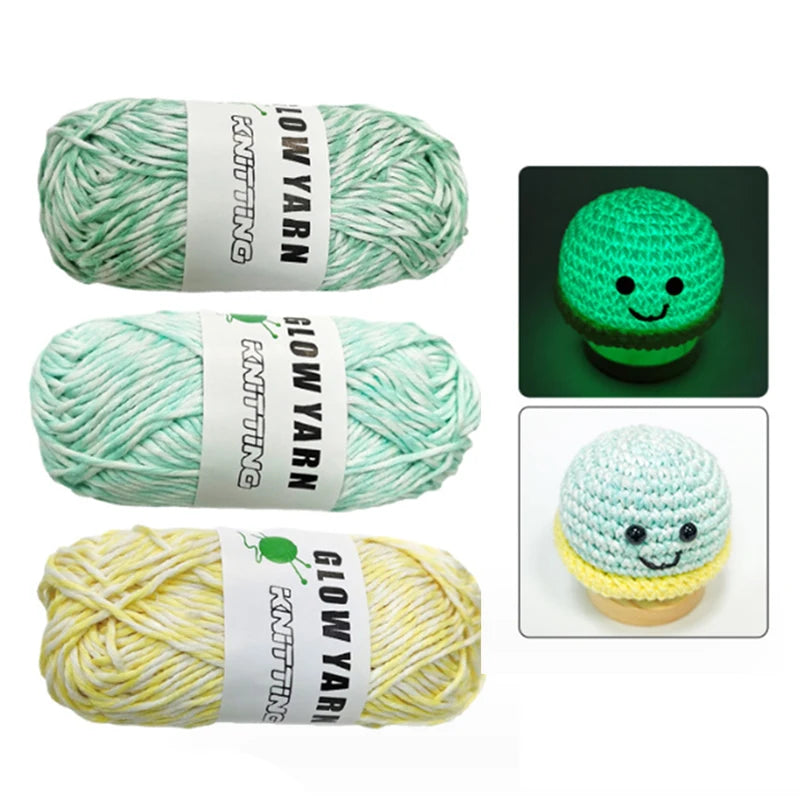 Filato luminoso in poliestere da 2 mm – Ideale per maglioni e cappelli che brillano al buio