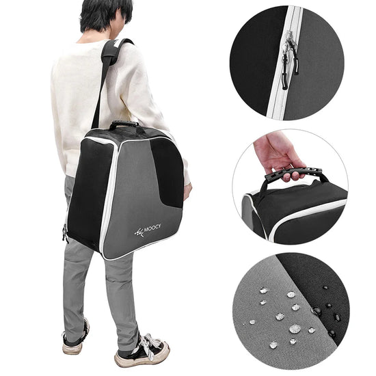Borsa per scarponi da sci & snowboard impermeabile – porta-boot leggera da viaggio, casco, guanti con scomparto wet/dry