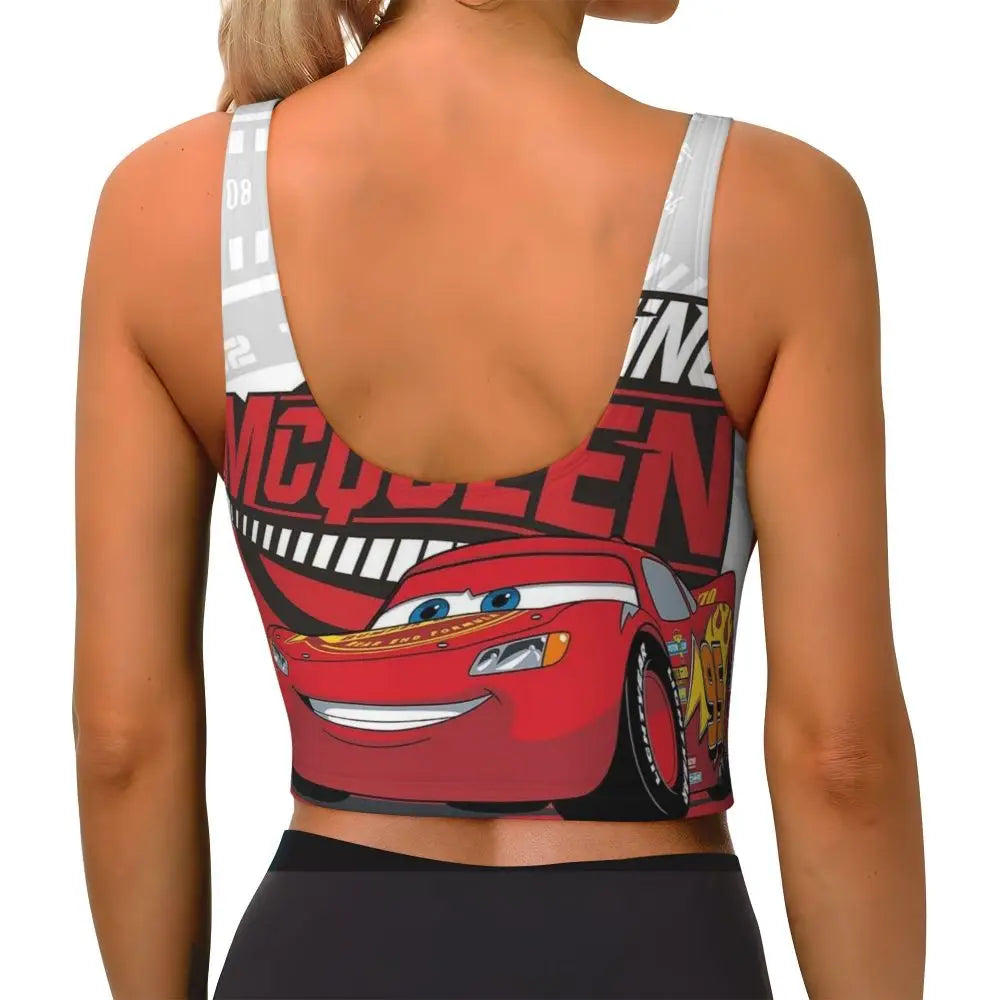 Maglia cars SaettaMcQueen Donna | Cartoon Fitness Crop Top Cars