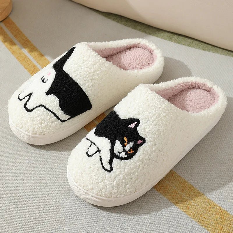 Ciabatte indoor donna 2025 – con bassotto o gatto ricamato suola antiscivolo