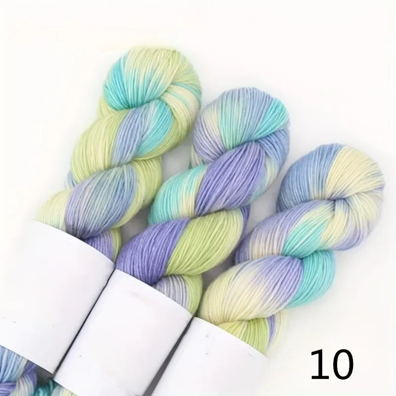 Set 3 × 100 g Lana Multicolore Sfumata – Filato Gradient per Maglieria e Uncinetto