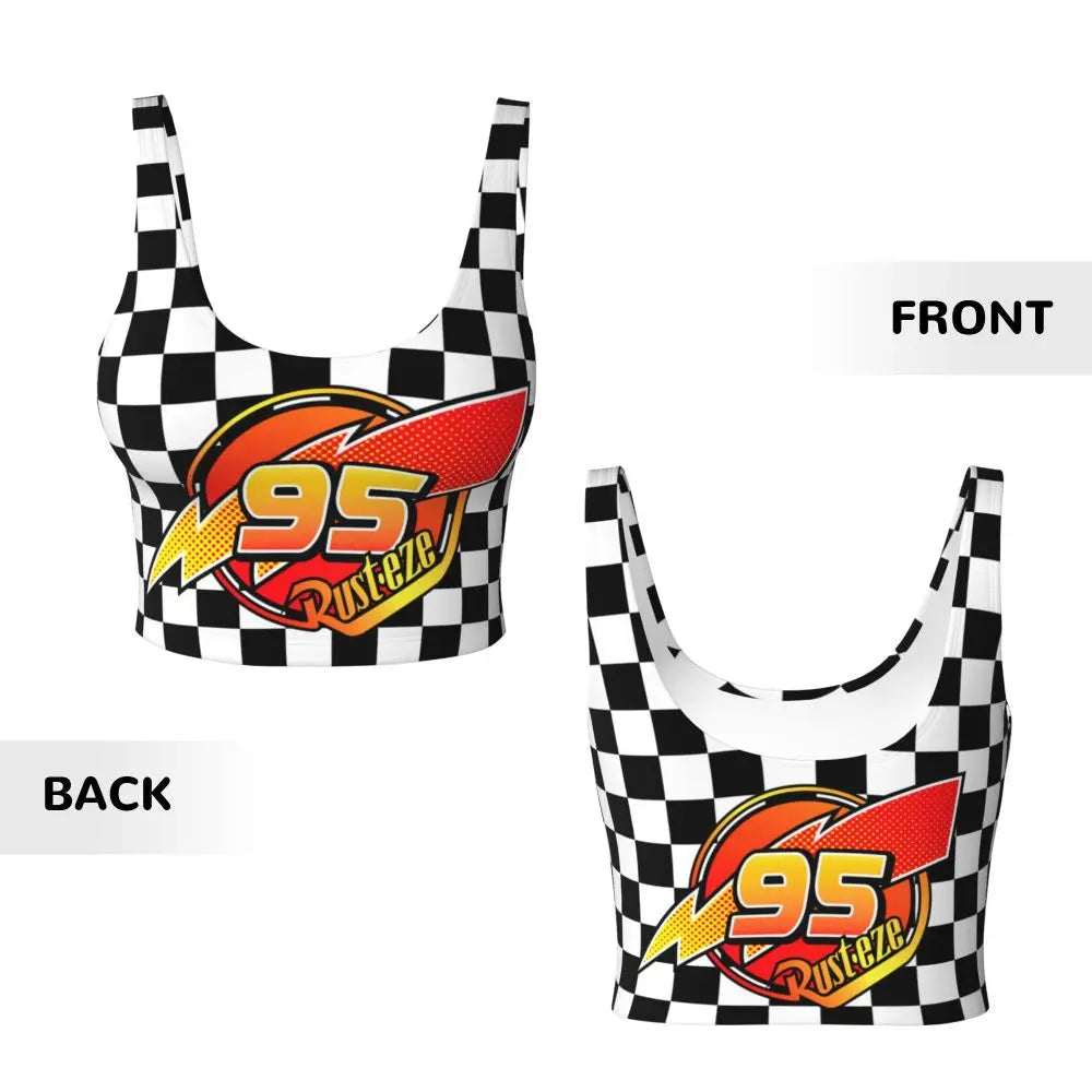 Maglia cars SaettaMcQueen Donna | Cartoon Fitness Crop Top Cars