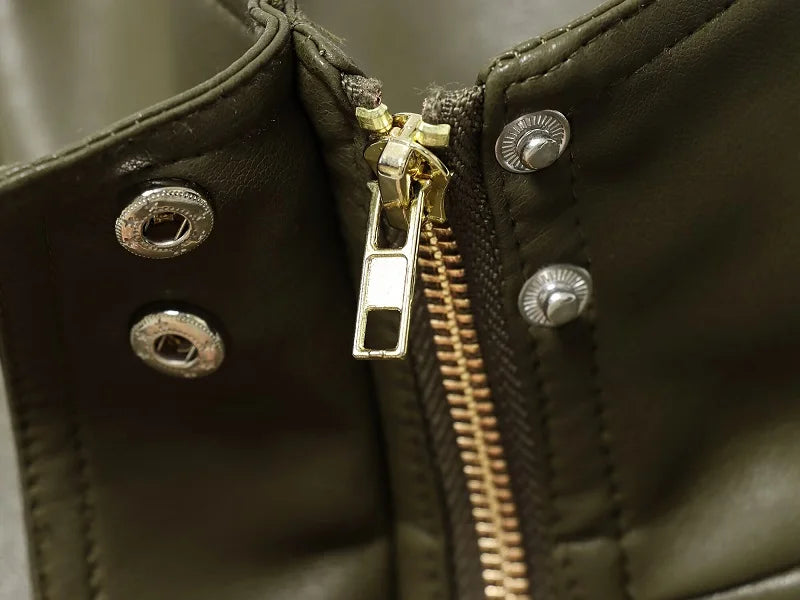 Giacca Bomber Donna Corta Effetto Pelle con Zip e Collo Alto
