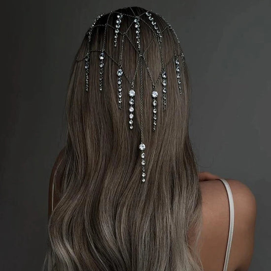Cerchietto Donna con Strass e Frange – Oro o Argento