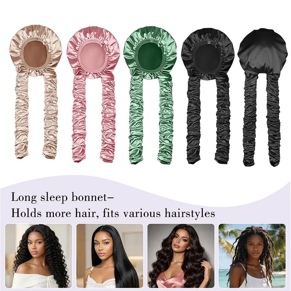 Cuffia Notte Extra Lunga per Trecce e Capelli Ricci – Satinata