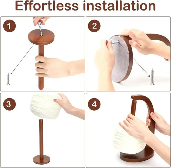 Supporto Gomitolo Filo in Legno Rotante con Sistema Magnetico – Porta Gomitolo per Uncinetto e Maglia