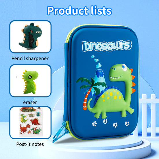 Cool Dinosaur Pencil Case Stationery Set Unicorn 3D EVA Pencil Box Organizer School Supplies for Kids Boys Back To School Gift