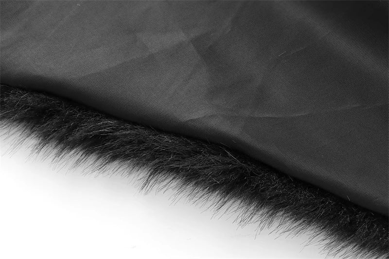 Maglia donna effetto pelliccia corta con girocollo