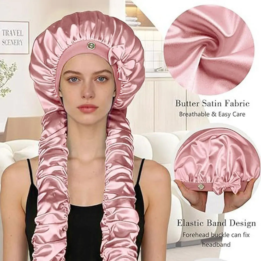 Cuffia Notte Extra Lunga per Trecce e Capelli Ricci – Satinata