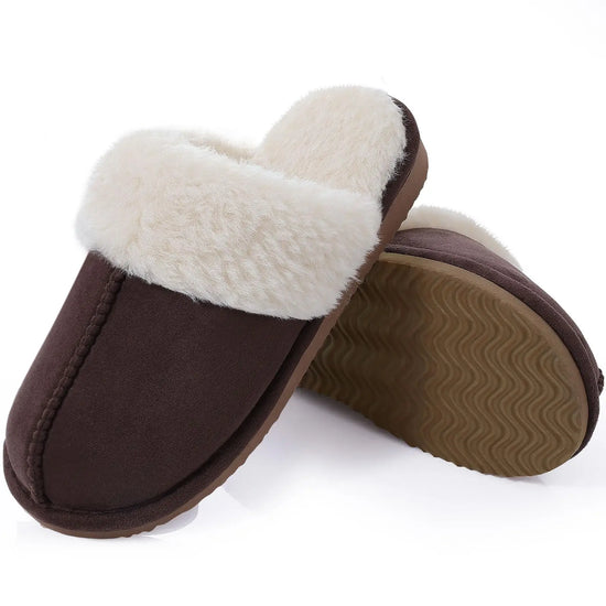 Ciabatte donna in pelliccia eco e suede – antiscivolo, indoor/outdoor, moda casa 2025