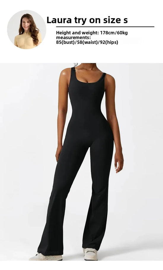 Tuta yoga intera seamless donna – Body atletico con schiena a U, modellante, da allenamento ad alto impatto