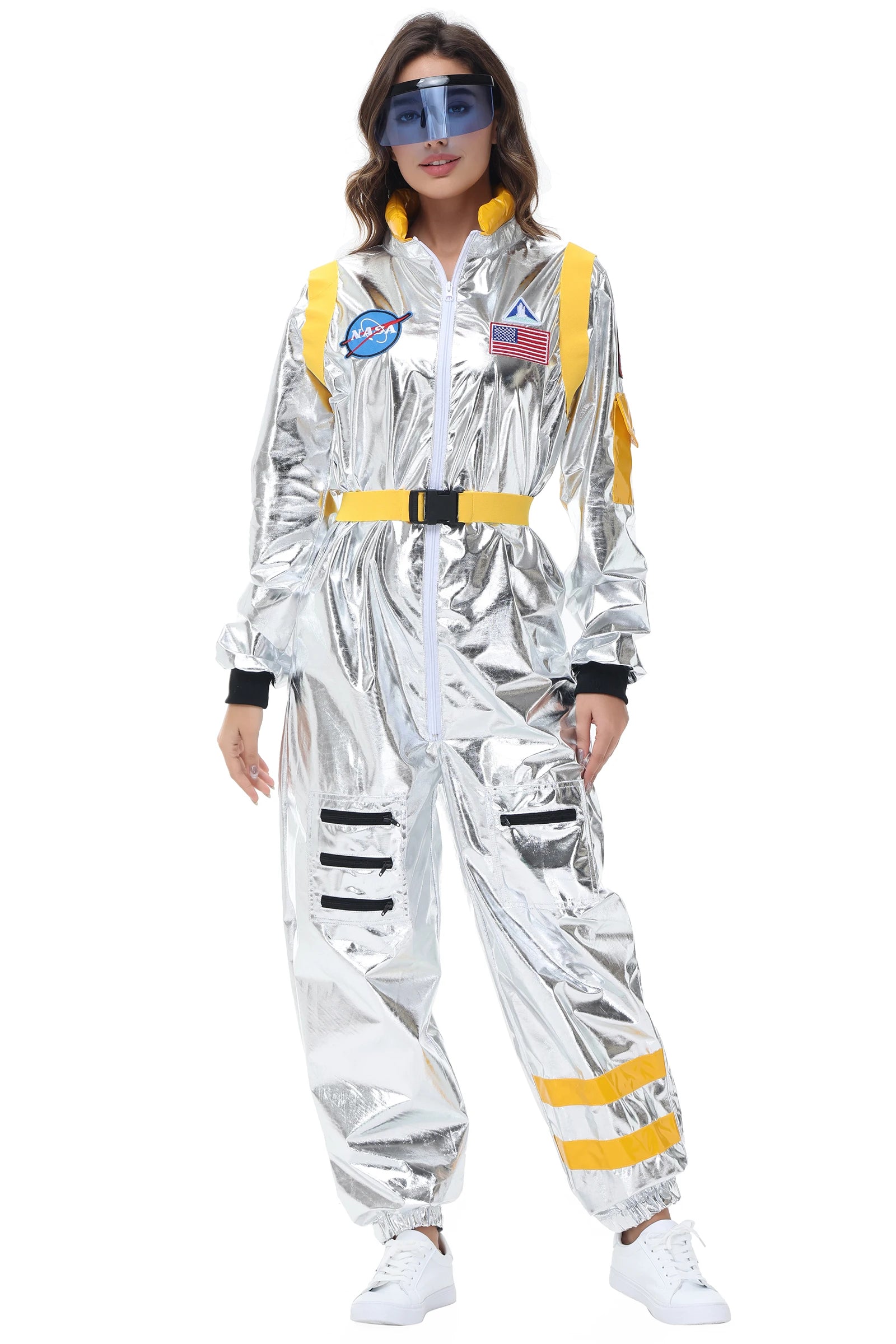 Costume Astronauta Argento per Adulti – Tuta Spaziale Cosplay per Carnevale e Halloween