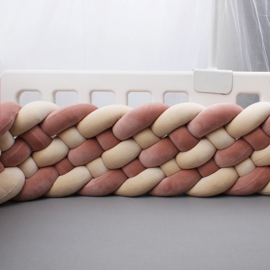 Paracolpi Culla Treccia Intrecciata 300 cm – Cuscino Nodo Protettivo per Lettino Neonati