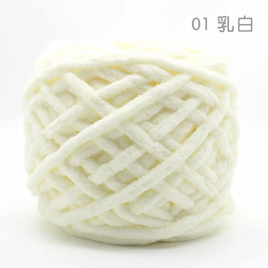 Set 4 pezzi filato chenille cotone 400 g – morbido “ice strip” per coperte, sciarpe e lavori fai-da-te