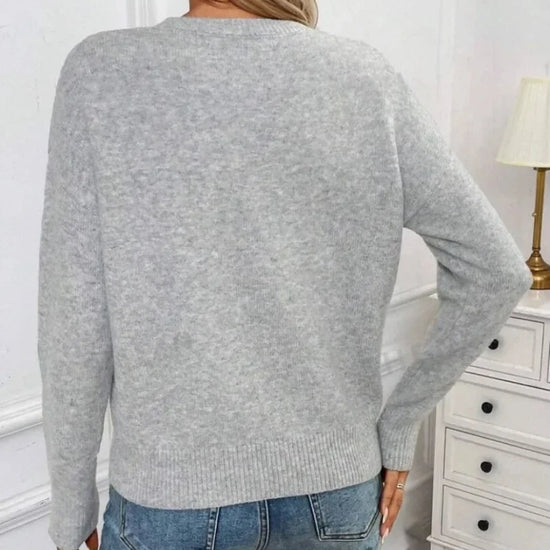 Pullover jacquard a fiori donna 2025 – Maglione elegante floreale knit per autunno/inverno, stile temperamento casual