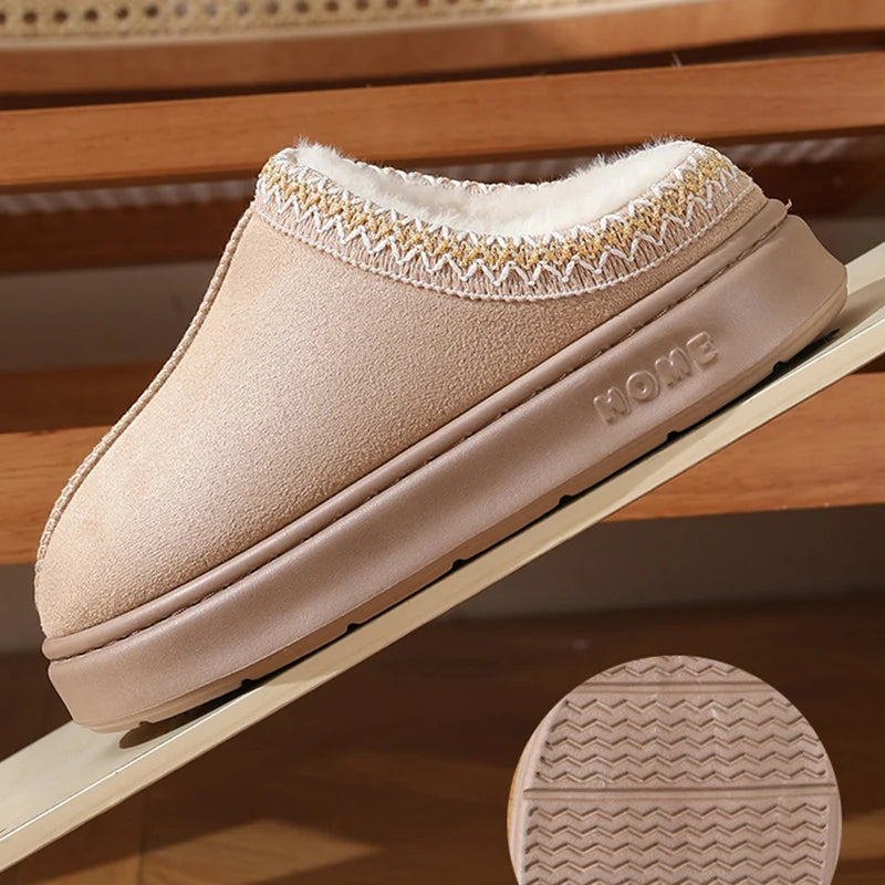 Slippers donna platform inverno 2025 ‒ pantofole fluffy platform indoor/outdoor, suola alta antiscivolo, calde e fashion