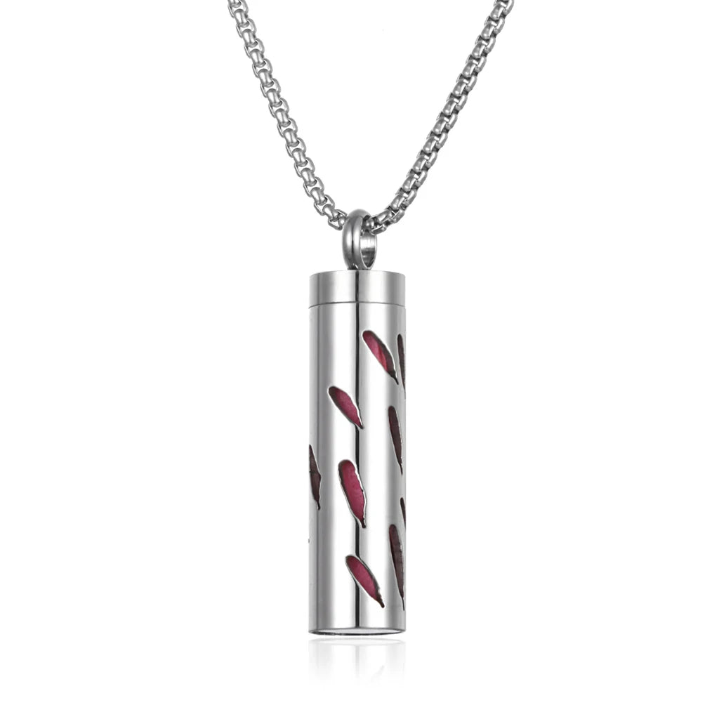 Collana diffusore profumo in acciaio – Aromaterapia wearable argento con spugnetta interna