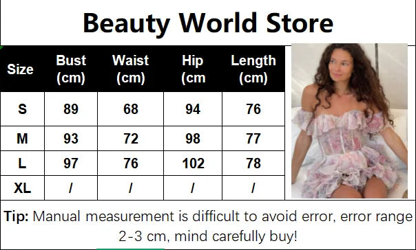 Vestito estivo mini chiffon floreale con scollatura profonda e maniche a palloncino – Abito da sera Fairycore 2025