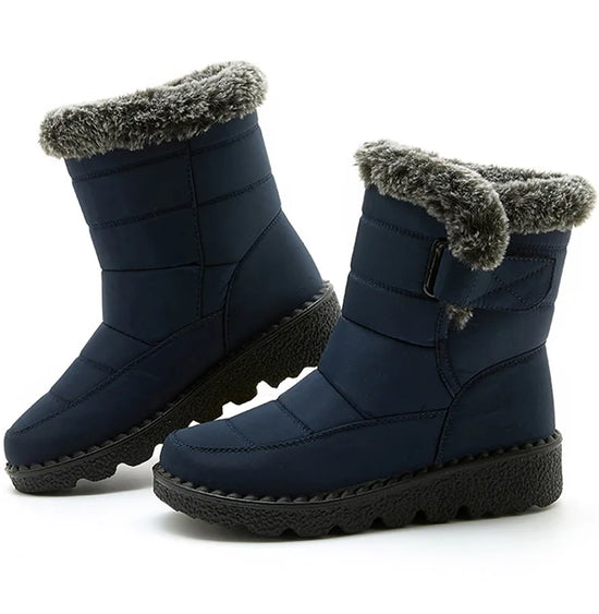 Stivali Invernali Donna – Ankle Boots Impermeabili con Pelliccia, Antiscivolo e Tacco Basso