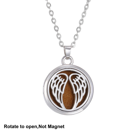 Collana Aromaterapia Albero della Vita – Ciondolo Rotondo Diffusore Oli Essenziali in Acciaio Inox | Idea Regalo Donna