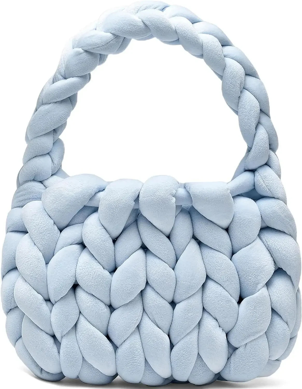 Borsa uncinetto in velluto intrecciato a mano – handbag artigianale unisex disponibile in più colori e dimensioni