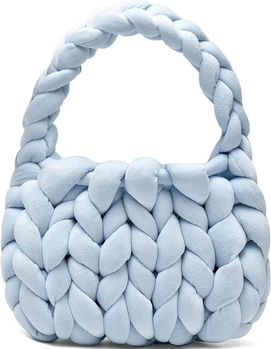 Borsa uncinetto in velluto intrecciato a mano – handbag artigianale unisex disponibile in più colori e dimensioni