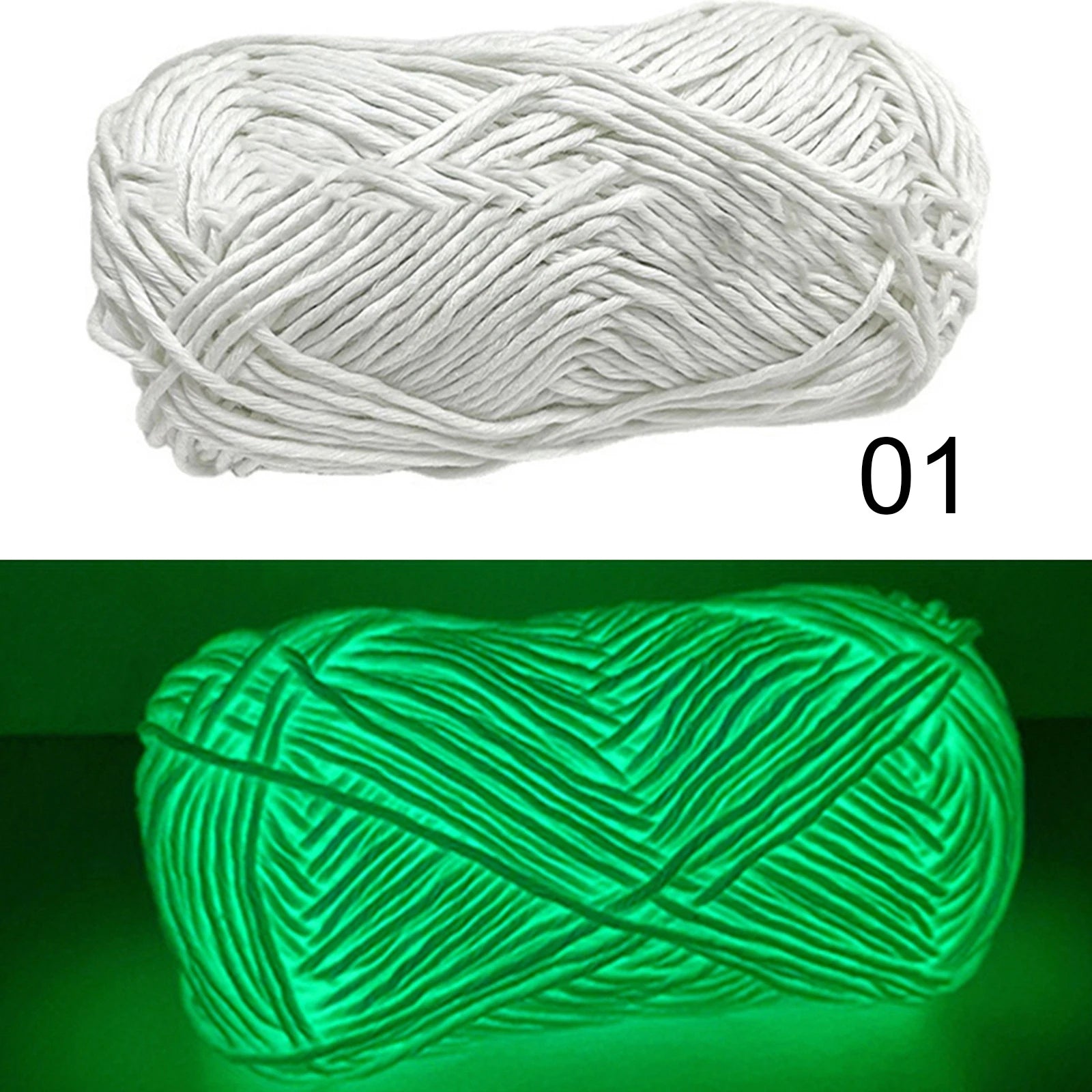 Filato luminoso in poliestere da 2 mm – Ideale per maglioni e cappelli che brillano al buio