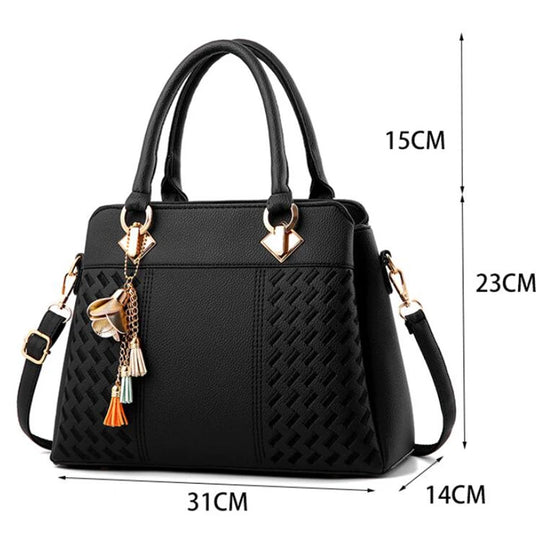 Borsa donna grande capacità ricamata con nappine – crossbody & tote 2025, borsa spalla elegante / uso quotidiano