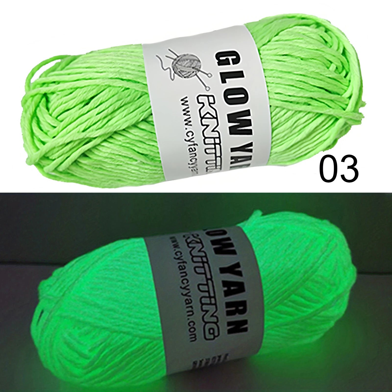 Filato luminoso in poliestere da 2 mm – Ideale per maglioni e cappelli che brillano al buio