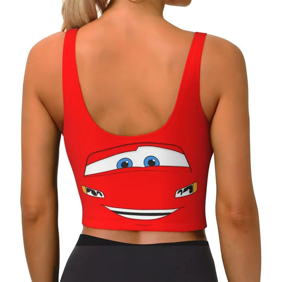Maglia cars SaettaMcQueen Donna | Cartoon Fitness Crop Top Cars
