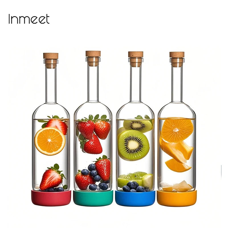 Bottiglia per Licuori in Vetro 800 ml con Scala Graduata per Cocktail e Cucina