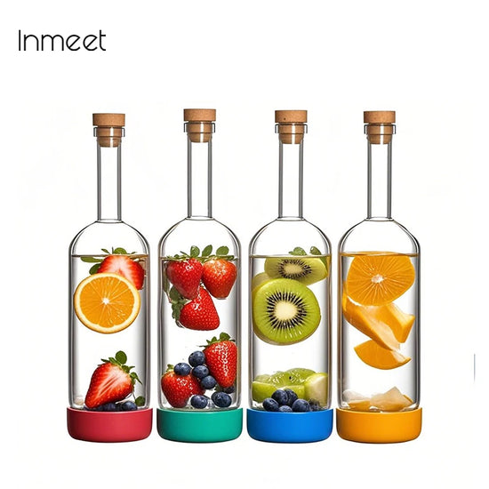 Bottiglia per Licuori in Vetro 800 ml con Scala Graduata per Cocktail e Cucina