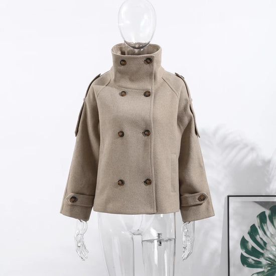 Giacca donna con collo alto e bottoni, modelli 01-04
