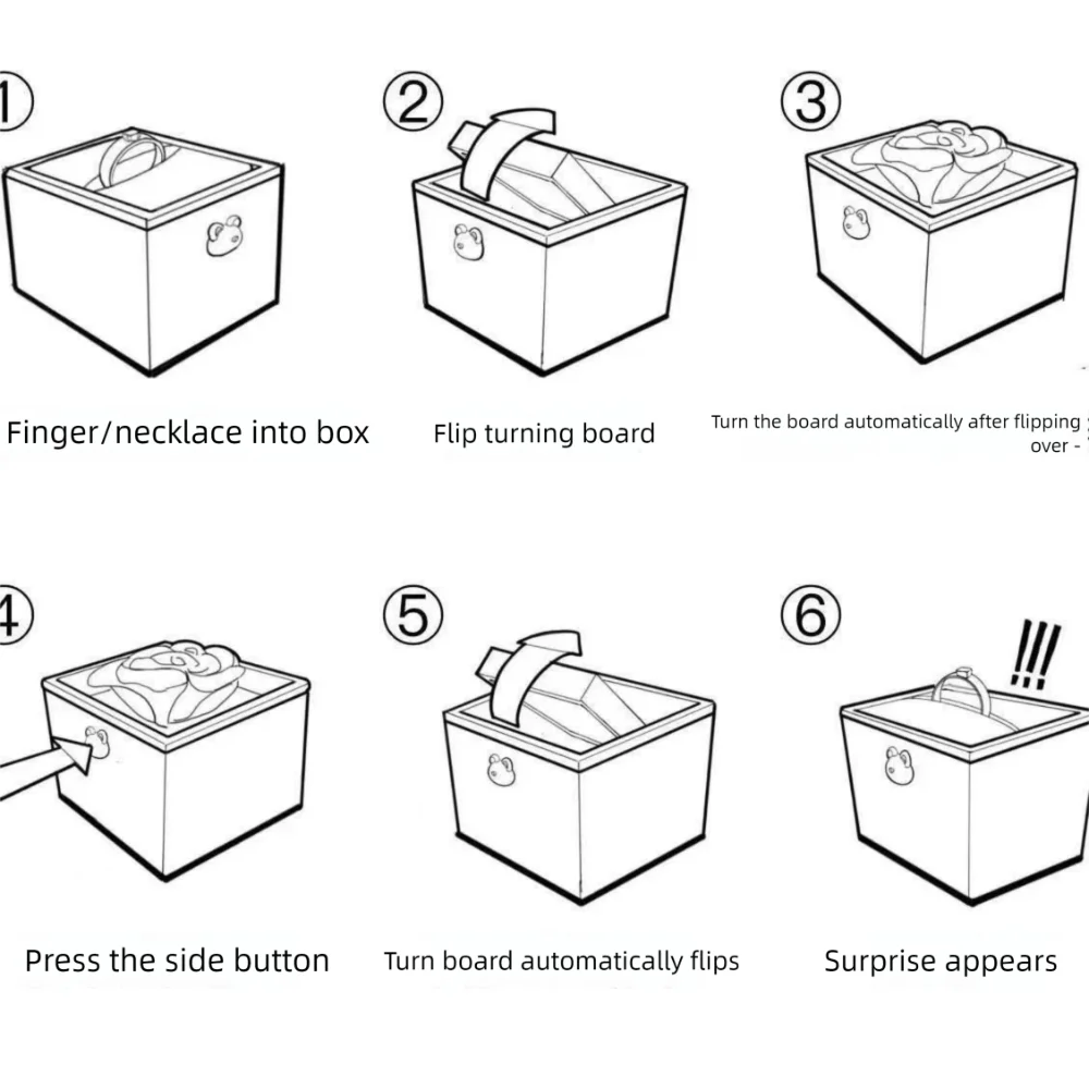Scatola Portagioie Orsetto Flip per Anello – Custodia Display Regalo Romantico San Valentino
