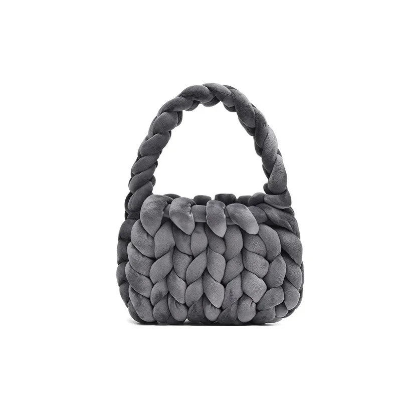 Borsa uncinetto in velluto intrecciato a mano – handbag artigianale unisex disponibile in più colori e dimensioni