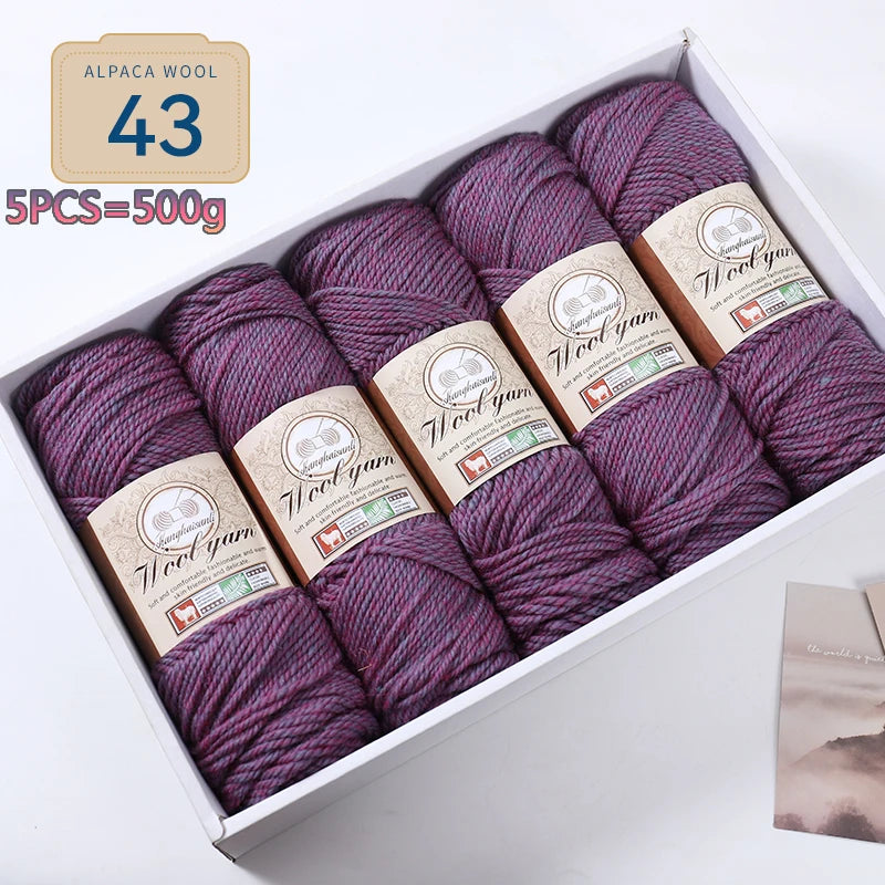 Set 5 gomitoli filato spesso alpaca 500 g – yarn grosso per maglioni, cappotti e crafting inverno