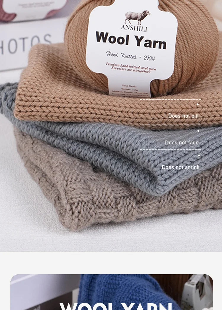 Filato Lana  Spessore Medio – Gomitolo per Maglieria e Uncinetto, Ideale per Maglioni & Accessori