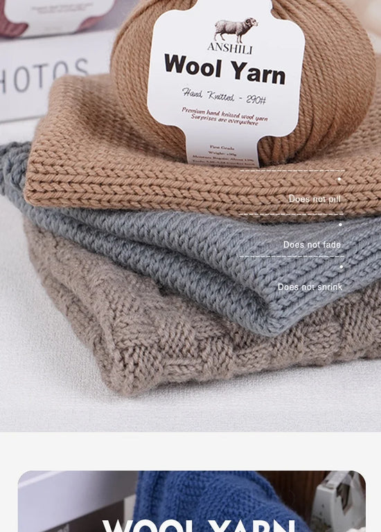 Filato Lana  Spessore Medio – Gomitolo per Maglieria e Uncinetto, Ideale per Maglioni & Accessori