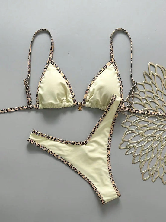 Micro Bikini Leopardato Sexy – Costume Push Up Donna