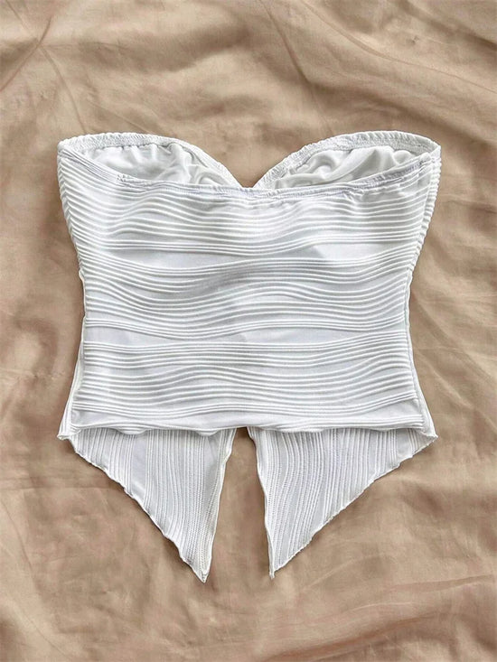 Twist Knot Front Crop Top for Women Summer Sexy Off the Shoulder Tube Tank Top Streetwewar Y2K Clothes