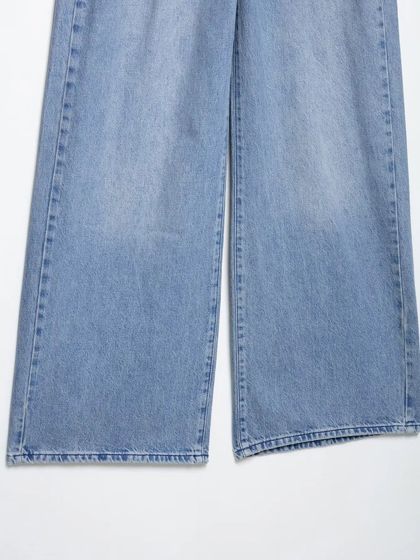 Set denim donna 2 pezzi 2025 – gilet con bottoni + jeans a vita alta wide-leg, look streetwear casual chic