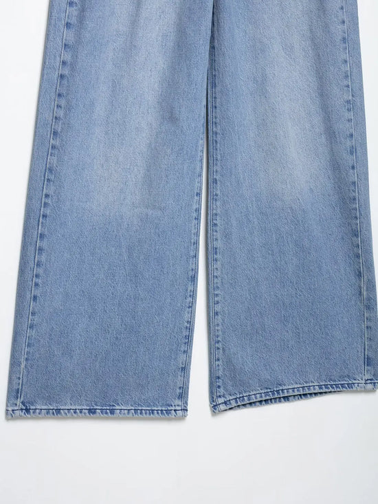 Set denim donna 2 pezzi 2025 – gilet con bottoni + jeans a vita alta wide-leg, look streetwear casual chic