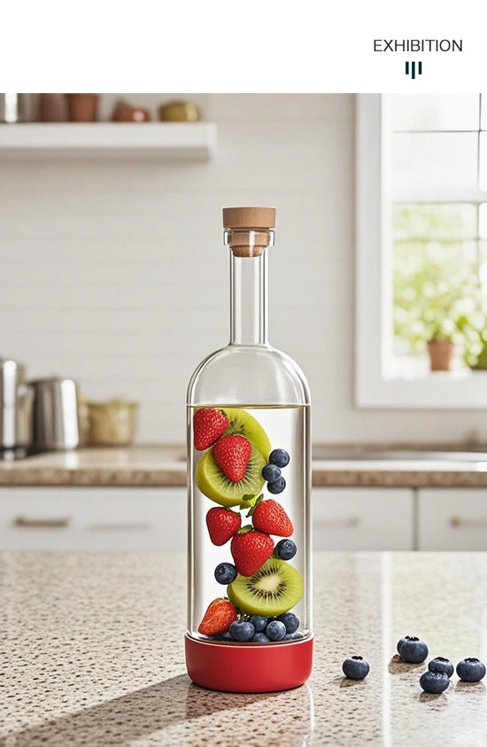 Bottiglia per Licuori in Vetro 800 ml con Scala Graduata per Cocktail e Cucina