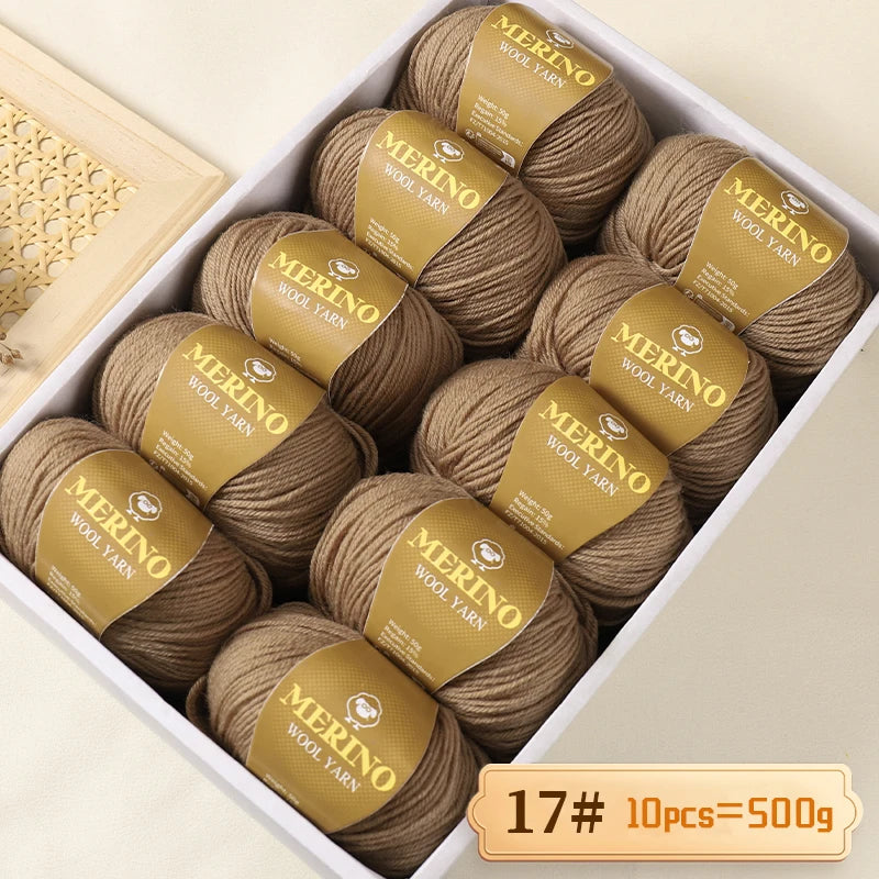 Set 500 g Filato Lana Medio-Spesso – 10 Gomitoli per Maglieria e Uncinetto