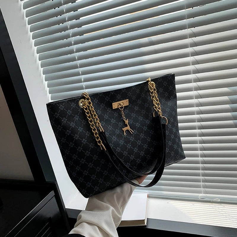 Borsa a mano in pelle morbida per presbiopia – Tote spaziosa con accessori pendenti, borsa a tracolla per donna